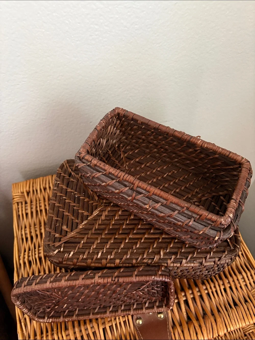 Woven Rectangular Storage Basket - Brown Hearth and Home 2025 10 Inch & 8 inch